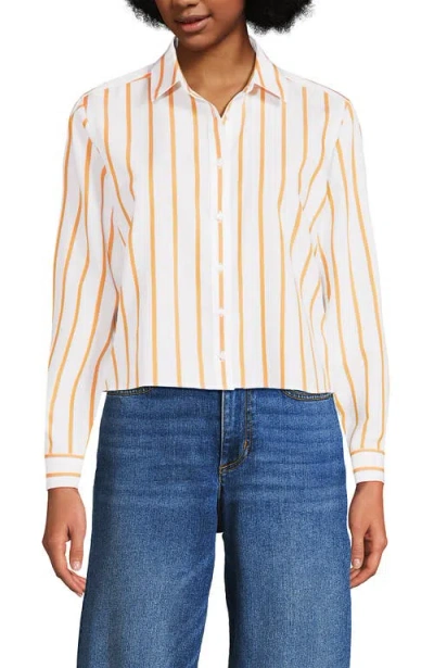 Lands' End No Iron Boxy Cropped Shirt