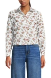 Lands' End No Iron Boxy Cropped Shirt In Multi