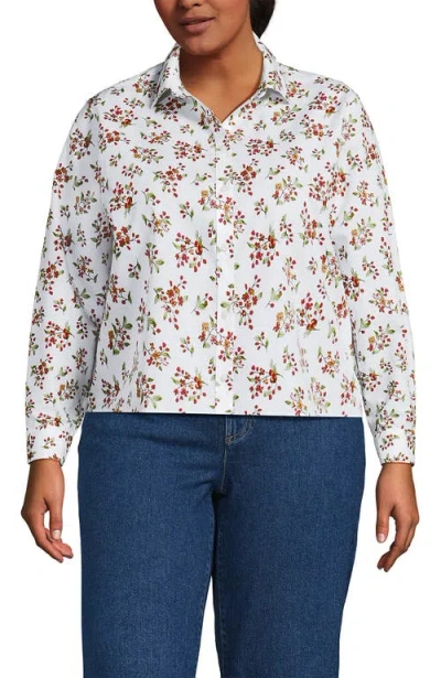 Lands' End No Iron Boxy Cropped Shirt In Pattern