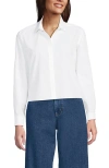 Lands' End Plus Size No Iron Boxy Cropped Shirt In White