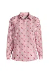 Lands' End No Iron Button Front Shirt In Red
