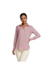 Lands' End No Iron Button Front Shirt In Red
