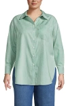 Lands' End No Iron Oversized Poplin Extra Long Tunic In Multi