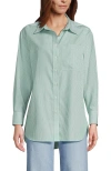 Lands' End No Iron Oversized Poplin Extra Long Tunic In Multi