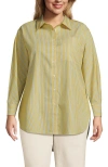 Lands' End No Iron Oversized Poplin Extra Long Tunic In Neutral