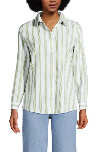 Lands' End No Iron Supima Cotton Long Sleeve Shirt In Multi