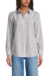 Lands' End No Iron Supima Cotton Long Sleeve Shirt In Blue