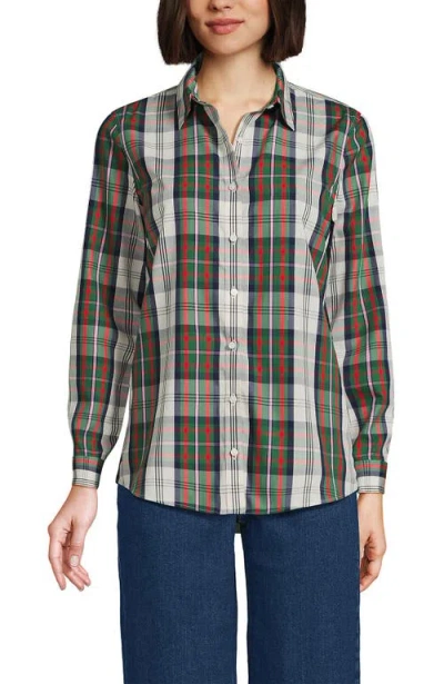 Lands' End No Iron Supima Cotton Long Sleeve Shirt In Multi