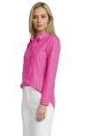 Lands' End No Iron Supima Cotton Long Sleeve Shirt In Blue