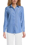 Lands' End No Iron Supima Cotton Long Sleeve Shirt In Blue