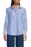 Lands' End No Iron Supima Cotton Long Sleeve Shirt In Blue