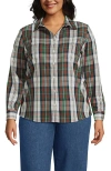 Lands' End No Iron Supima Cotton Long Sleeve Shirt In Gray