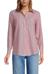 Lands' End No Iron Supima Cotton Long Sleeve Shirt In Pink