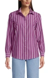 Lands' End Plus Size No Iron Button Front Shirt In Purple