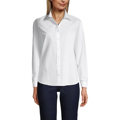Lands' End No Iron Supima Cotton Long Sleeve Shirt In White