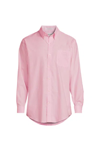Lands' End No Iron Supima Cotton Oxford Dress Shirt In Pink