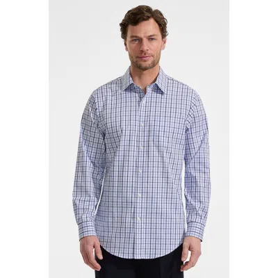 Lands' End No Iron Supima Cotton Pinpoint Straight Collar Dress Shirt In Blue