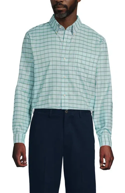 Lands' End No Iron Supima Oxford Dress Shirt In Green
