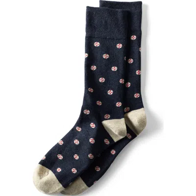 Lands' End Novelty Crew Socks In Blue