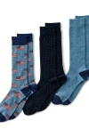 Lands' End Novelty Dress Socks 3 Pack In Flag Pack