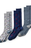Lands' End Novelty Dress Socks 3 Pack In Nautical Pack