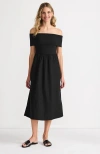 Lands' End Off The Shoulder Slender Mixed Media Dress