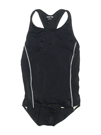 Pre-owned Lands' End Kids'  One Piece Swimsuit In Black