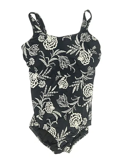 Pre-owned Lands' End One Piece Swimsuit In Black