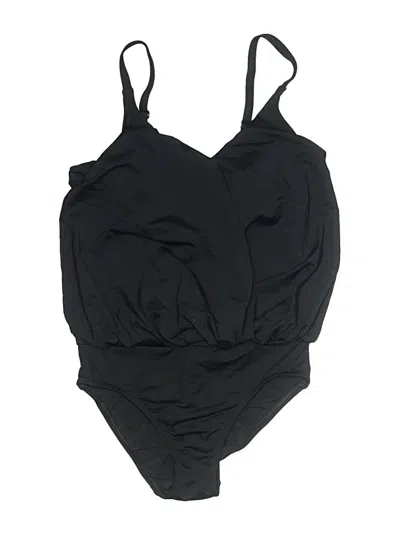 Pre-owned Lands' End One Piece Swimsuit In Black
