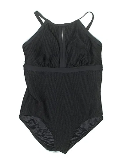 Pre-owned Lands' End One Piece Swimsuit In Black