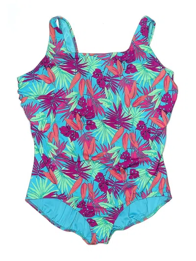 Pre-owned Lands' End One Piece Swimsuit In Blue