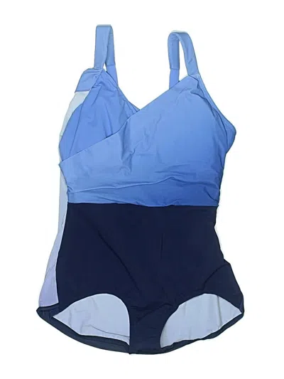 Pre-owned Lands' End One Piece Swimsuit In Blue