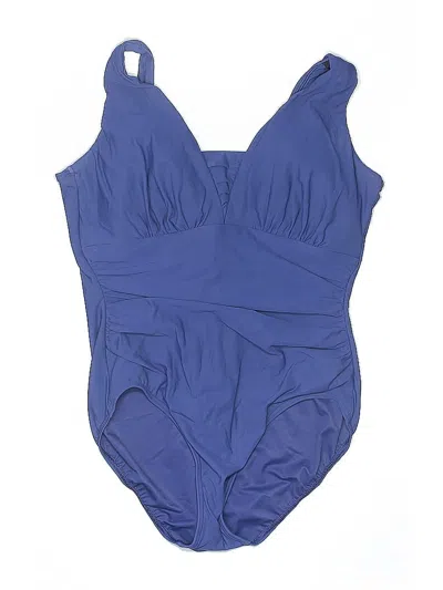 Pre-owned Lands' End One Piece Swimsuit In Blue