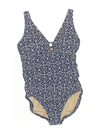 Pre-owned Lands' End One Piece Swimsuit In Blue