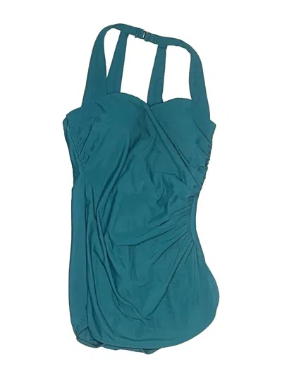 Pre-owned Lands' End One Piece Swimsuit In Blue
