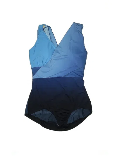 Pre-owned Lands' End One Piece Swimsuit In Blue