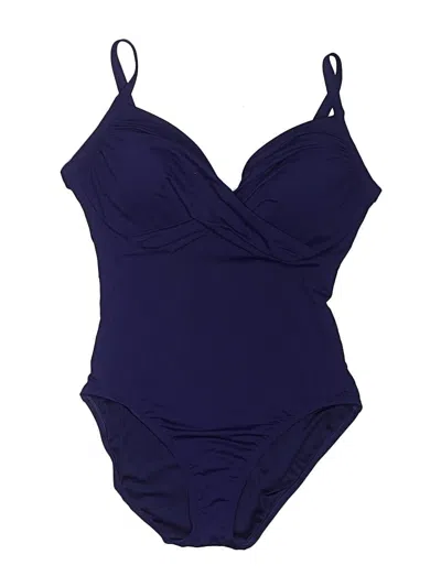 Pre-owned Lands' End One Piece Swimsuit In Blue