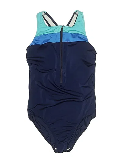 Pre-owned Lands' End One Piece Swimsuit In Blue