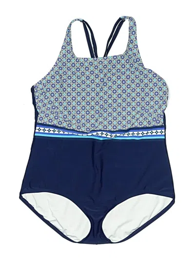 Pre-owned Lands' End One Piece Swimsuit In Blue