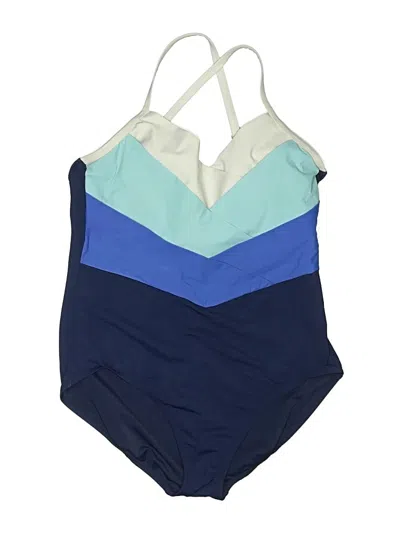 Pre-owned Lands' End One Piece Swimsuit In Blue