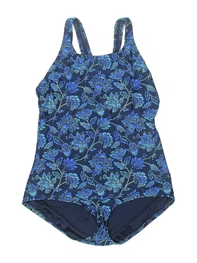Pre-owned Lands' End One Piece Swimsuit In Blue