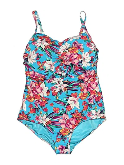 Pre-owned Lands' End One Piece Swimsuit In Blue