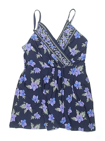 Pre-owned Lands' End One Piece Swimsuit In Blue