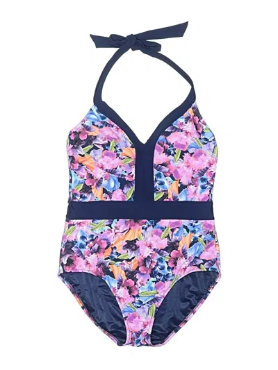 Pre-owned Lands' End One Piece Swimsuit In Blue
