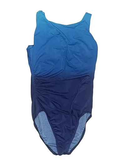 Pre-owned Lands' End One Piece Swimsuit In Blue