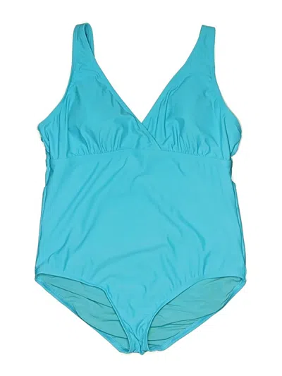 Pre-owned Lands' End One Piece Swimsuit In Blue