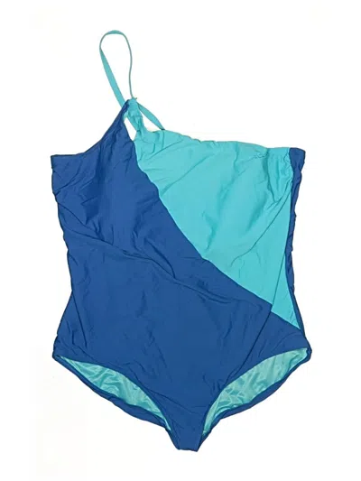 Pre-owned Lands' End One Piece Swimsuit In Blue