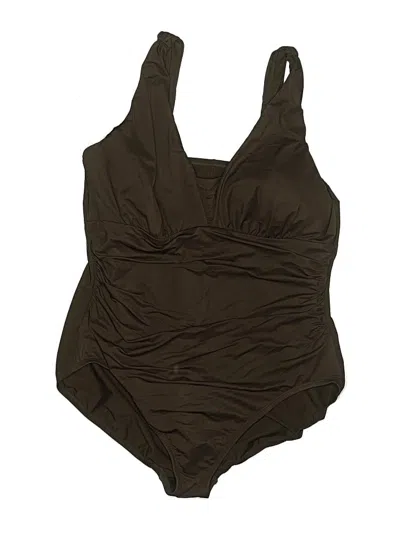 Pre-owned Lands' End One Piece Swimsuit In Brown