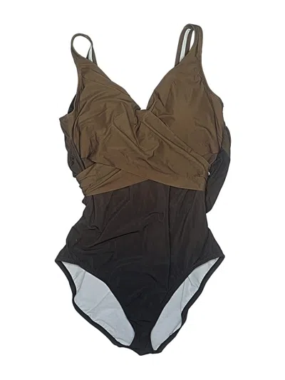 Pre-owned Lands' End One Piece Swimsuit In Brown