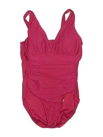 Pre-owned Lands' End One Piece Swimsuit In Burgundy